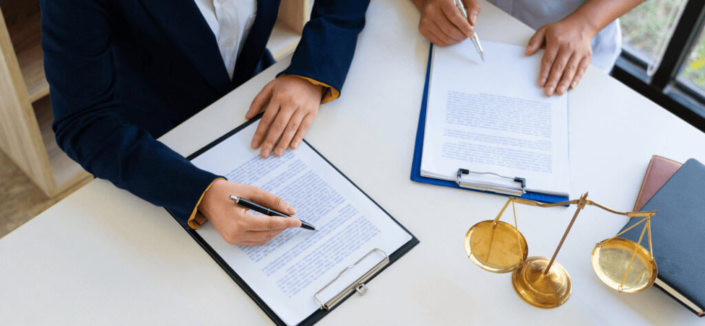 attorney reviewing medical documents